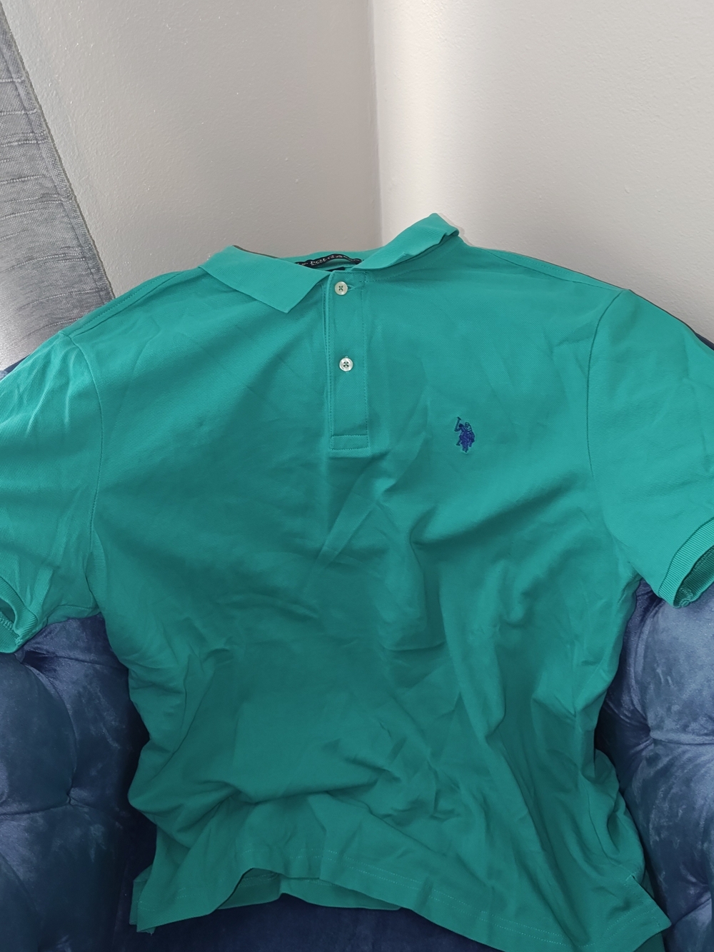 U.S. Polo Assn. Men's L Teal Polo Shirt with Embroidered Logo